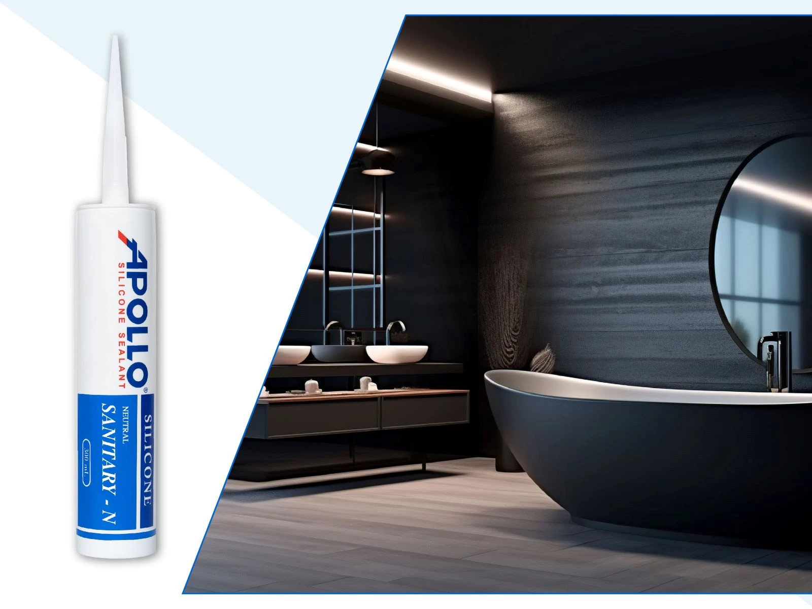 Apollo Silicone Sealant Sanitary - N - Chất trám chuyên dụng cho phòng tắm, nhà vệ sinh cao cấp
